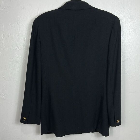 Vintage Wool Classic Black Women's Blazer With Pockets Size 10 - Picture 3 of 11